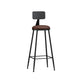 Industrial Style Bar-stool Metal Legs Counter Stool for Kitchen Bar Brown 1 Piece Bar Stool(30"H) Clearhalo 'Bar Furniture' 'Bar Stools' 'bar_stools' 'furn' 'furn_bar_stools' 'furniture_bar_stools' 'Kitchen & Dining Furniture' 'kitchen&dining_furn' 'kitchen' 'kitchen_furn' Furniture' 4639164