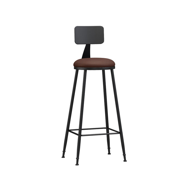Industrial Style Bar-stool Metal Legs Counter Stool for Kitchen Bar Brown 1 Piece Bar Stool(30"H) Clearhalo 'Bar Furniture' 'Bar Stools' 'bar_stools' 'furn' 'furn_bar_stools' 'furniture_bar_stools' 'Kitchen & Dining Furniture' 'kitchen&dining_furn' 'kitchen' 'kitchen_furn' Furniture' 4639164