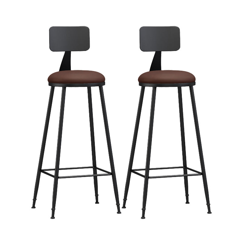 Industrial Style Bar-stool Metal Legs Counter Stool for Kitchen Bar Brown 2 Piece Set Bar Stool(30"H) Clearhalo 'Bar Furniture' 'Bar Stools' 'bar_stools' 'furn' 'furn_bar_stools' 'furniture_bar_stools' 'Kitchen & Dining Furniture' 'kitchen&dining_furn' 'kitchen' 'kitchen_furn' Furniture' 4639165