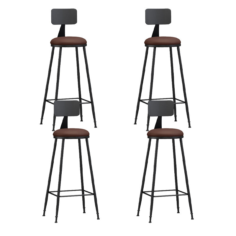 Industrial Style Bar-stool Metal Legs Counter Stool for Kitchen Bar Brown 4 Piece Set Bar Stool(30"H) Clearhalo 'Bar Furniture' 'Bar Stools' 'bar_stools' 'furn' 'furn_bar_stools' 'furniture_bar_stools' 'Kitchen & Dining Furniture' 'kitchen&dining_furn' 'kitchen' 'kitchen_furn' Furniture' 4639166
