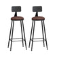 Industrial Style Bar-stool Metal Legs Counter Stool for Kitchen Bar Brown 2 Piece Set Bar Stool(33"H) Clearhalo 'Bar Furniture' 'Bar Stools' 'bar_stools' 'furn' 'furn_bar_stools' 'furniture_bar_stools' 'Kitchen & Dining Furniture' 'kitchen&dining_furn' 'kitchen' 'kitchen_furn' Furniture' 4639168