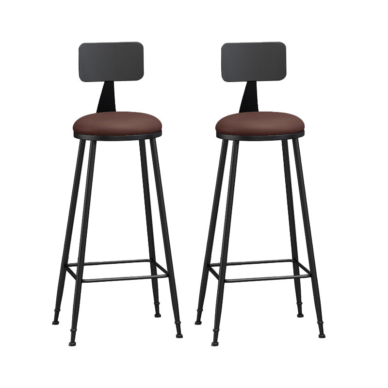 Industrial Style Bar-stool Metal Legs Counter Stool for Kitchen Bar Brown 2 Piece Set Bar Stool(33"H) Clearhalo 'Bar Furniture' 'Bar Stools' 'bar_stools' 'furn' 'furn_bar_stools' 'furniture_bar_stools' 'Kitchen & Dining Furniture' 'kitchen&dining_furn' 'kitchen' 'kitchen_furn' Furniture' 4639168