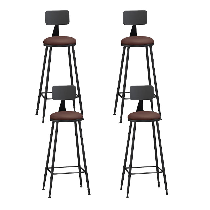 Industrial Style Bar-stool Metal Legs Counter Stool for Kitchen Bar Brown 4 Piece Set Bar Stool(33"H) Clearhalo 'Bar Furniture' 'Bar Stools' 'bar_stools' 'furn' 'furn_bar_stools' 'furniture_bar_stools' 'Kitchen & Dining Furniture' 'kitchen&dining_furn' 'kitchen' 'kitchen_furn' Furniture' 4639169