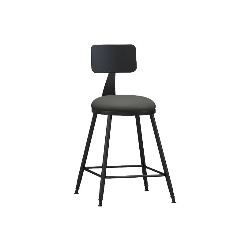 Industrial Style Bar-stool Metal Legs Counter Stool for Kitchen Bar Grey 1 Piece Short Stool(22"H) Clearhalo 'Bar Furniture' 'Bar Stools' 'bar_stools' 'furn' 'furn_bar_stools' 'furniture_bar_stools' 'Kitchen & Dining Furniture' 'kitchen&dining_furn' 'kitchen' 'kitchen_furn' Furniture' 4639170