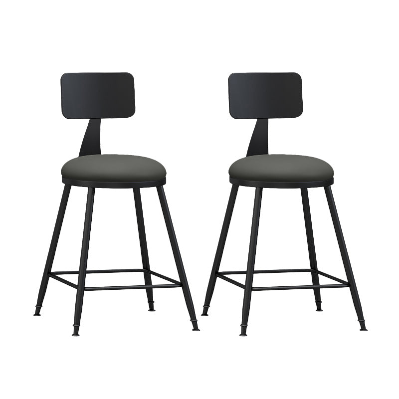 Industrial Style Bar-stool Metal Legs Counter Stool for Kitchen Bar Grey 2 Piece Set Short Stool(22"H) Clearhalo 'Bar Furniture' 'Bar Stools' 'bar_stools' 'furn' 'furn_bar_stools' 'furniture_bar_stools' 'Kitchen & Dining Furniture' 'kitchen&dining_furn' 'kitchen' 'kitchen_furn' Furniture' 4639171