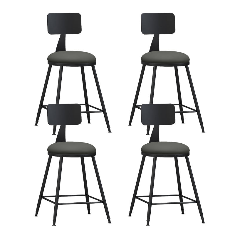 Industrial Style Bar-stool Metal Legs Counter Stool for Kitchen Bar Grey 4 Piece Set Short Stool(22"H) Clearhalo 'Bar Furniture' 'Bar Stools' 'bar_stools' 'furn' 'furn_bar_stools' 'furniture_bar_stools' 'Kitchen & Dining Furniture' 'kitchen&dining_furn' 'kitchen' 'kitchen_furn' Furniture' 4639172