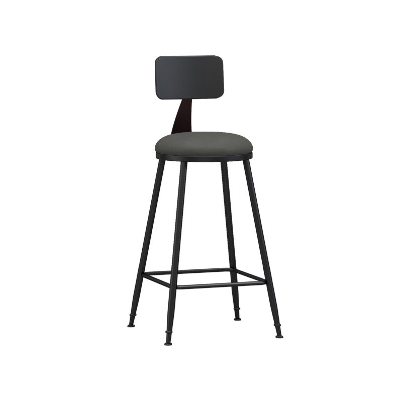 Industrial Style Bar-stool Metal Legs Counter Stool for Kitchen Bar Grey 1 Piece Counter Stool(26"H) Clearhalo 'Bar Furniture' 'Bar Stools' 'bar_stools' 'furn' 'furn_bar_stools' 'furniture_bar_stools' 'Kitchen & Dining Furniture' 'kitchen&dining_furn' 'kitchen' 'kitchen_furn' Furniture' 4639173