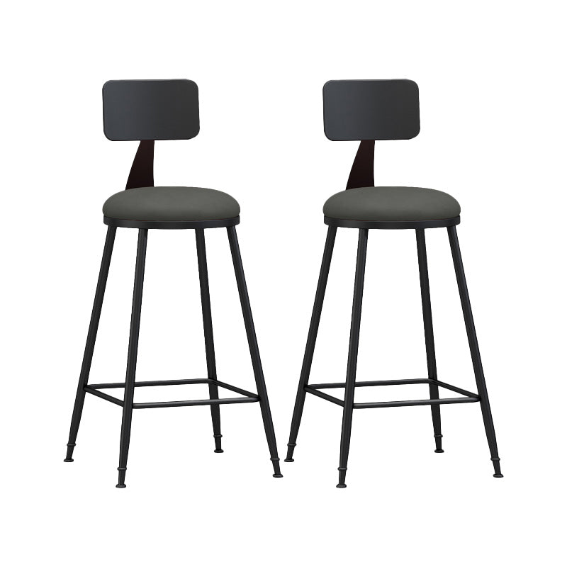 Industrial Style Bar-stool Metal Legs Counter Stool for Kitchen Bar Grey 2 Piece Set Counter Stool(26"H) Clearhalo 'Bar Furniture' 'Bar Stools' 'bar_stools' 'furn' 'furn_bar_stools' 'furniture_bar_stools' 'Kitchen & Dining Furniture' 'kitchen&dining_furn' 'kitchen' 'kitchen_furn' Furniture' 4639174