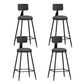 Industrial Style Bar-stool Metal Legs Counter Stool for Kitchen Bar Grey 4 Piece Set Counter Stool(26"H) Clearhalo 'Bar Furniture' 'Bar Stools' 'bar_stools' 'furn' 'furn_bar_stools' 'furniture_bar_stools' 'Kitchen & Dining Furniture' 'kitchen&dining_furn' 'kitchen' 'kitchen_furn' Furniture' 4639175
