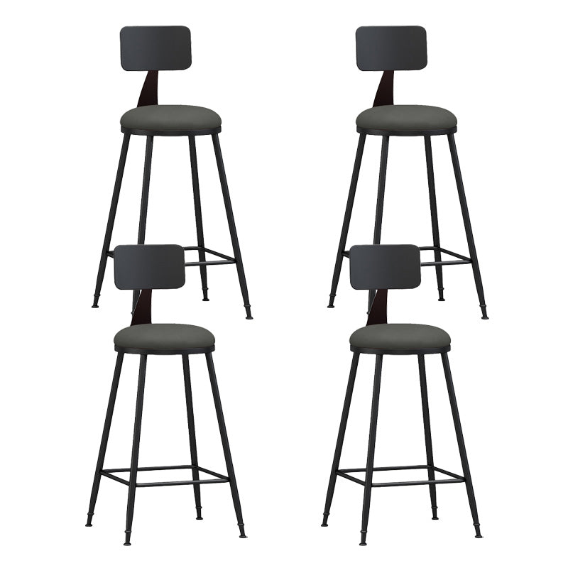 Industrial Style Bar-stool Metal Legs Counter Stool for Kitchen Bar Grey 4 Piece Set Counter Stool(26"H) Clearhalo 'Bar Furniture' 'Bar Stools' 'bar_stools' 'furn' 'furn_bar_stools' 'furniture_bar_stools' 'Kitchen & Dining Furniture' 'kitchen&dining_furn' 'kitchen' 'kitchen_furn' Furniture' 4639175