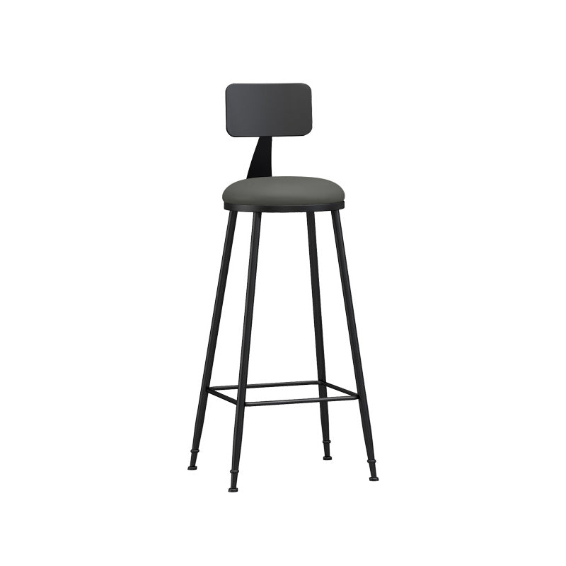 Industrial Style Bar-stool Metal Legs Counter Stool for Kitchen Bar Grey 1 Piece Bar Stool(30"H) Clearhalo 'Bar Furniture' 'Bar Stools' 'bar_stools' 'furn' 'furn_bar_stools' 'furniture_bar_stools' 'Kitchen & Dining Furniture' 'kitchen&dining_furn' 'kitchen' 'kitchen_furn' Furniture' 4639176