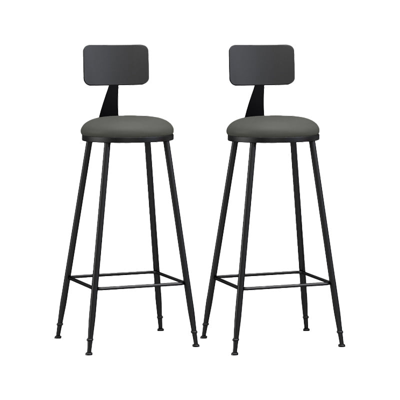 Industrial Style Bar-stool Metal Legs Counter Stool for Kitchen Bar Grey 2 Piece Set Bar Stool(30"H) Clearhalo 'Bar Furniture' 'Bar Stools' 'bar_stools' 'furn' 'furn_bar_stools' 'furniture_bar_stools' 'Kitchen & Dining Furniture' 'kitchen&dining_furn' 'kitchen' 'kitchen_furn' Furniture' 4639177