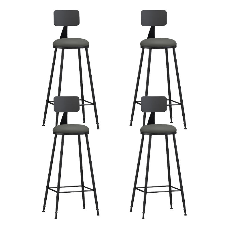Industrial Style Bar-stool Metal Legs Counter Stool for Kitchen Bar Grey 4 Piece Set Bar Stool(30"H) Clearhalo 'Bar Furniture' 'Bar Stools' 'bar_stools' 'furn' 'furn_bar_stools' 'furniture_bar_stools' 'Kitchen & Dining Furniture' 'kitchen&dining_furn' 'kitchen' 'kitchen_furn' Furniture' 4639178