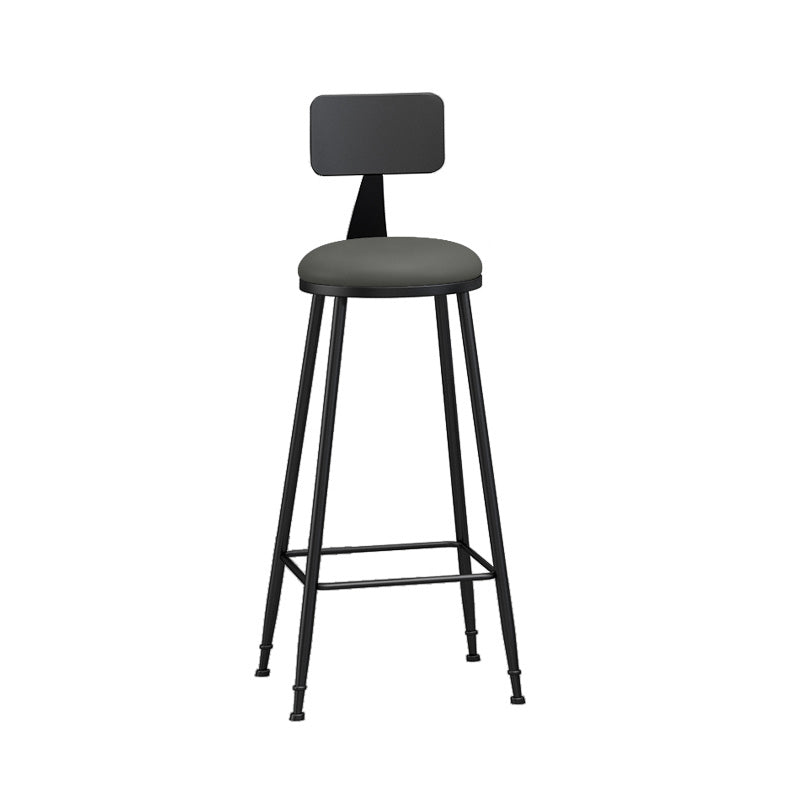 Industrial Style Bar-stool Metal Legs Counter Stool for Kitchen Bar Grey 1 Piece Bar Stool(33"H) Clearhalo 'Bar Furniture' 'Bar Stools' 'bar_stools' 'furn' 'furn_bar_stools' 'furniture_bar_stools' 'Kitchen & Dining Furniture' 'kitchen&dining_furn' 'kitchen' 'kitchen_furn' Furniture' 4639179