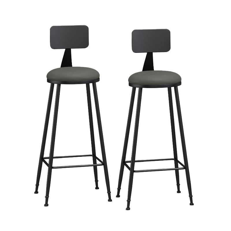 Industrial Style Bar-stool Metal Legs Counter Stool for Kitchen Bar Grey 2 Piece Set Bar Stool(33"H) Clearhalo 'Bar Furniture' 'Bar Stools' 'bar_stools' 'furn' 'furn_bar_stools' 'furniture_bar_stools' 'Kitchen & Dining Furniture' 'kitchen&dining_furn' 'kitchen' 'kitchen_furn' Furniture' 4639180