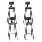 Industrial Style Bar-stool Metal Legs Counter Stool for Kitchen Bar Grey 4 Piece Set Bar Stool(33"H) Clearhalo 'Bar Furniture' 'Bar Stools' 'bar_stools' 'furn' 'furn_bar_stools' 'furniture_bar_stools' 'Kitchen & Dining Furniture' 'kitchen&dining_furn' 'kitchen' 'kitchen_furn' Furniture' 4639181
