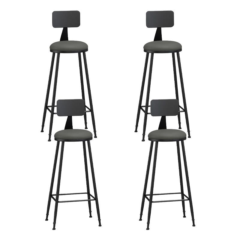 Industrial Style Bar-stool Metal Legs Counter Stool for Kitchen Bar Grey 4 Piece Set Bar Stool(33"H) Clearhalo 'Bar Furniture' 'Bar Stools' 'bar_stools' 'furn' 'furn_bar_stools' 'furniture_bar_stools' 'Kitchen & Dining Furniture' 'kitchen&dining_furn' 'kitchen' 'kitchen_furn' Furniture' 4639181