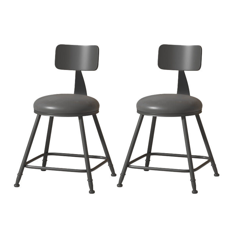 Industrial Style Bar-stool Metal Legs Counter Stool for Kitchen Bar Grey 2 Piece Set Short Stool(18"H) Clearhalo 'Bar Furniture' 'Bar Stools' 'bar_stools' 'furn' 'furn_bar_stools' 'furniture_bar_stools' 'Kitchen & Dining Furniture' 'kitchen&dining_furn' 'kitchen' 'kitchen_furn' Furniture' 4639183