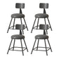 Industrial Style Bar-stool Metal Legs Counter Stool for Kitchen Bar Grey 4 Piece Set Short Stool(18"H) Clearhalo 'Bar Furniture' 'Bar Stools' 'bar_stools' 'furn' 'furn_bar_stools' 'furniture_bar_stools' 'Kitchen & Dining Furniture' 'kitchen&dining_furn' 'kitchen' 'kitchen_furn' Furniture' 4639184