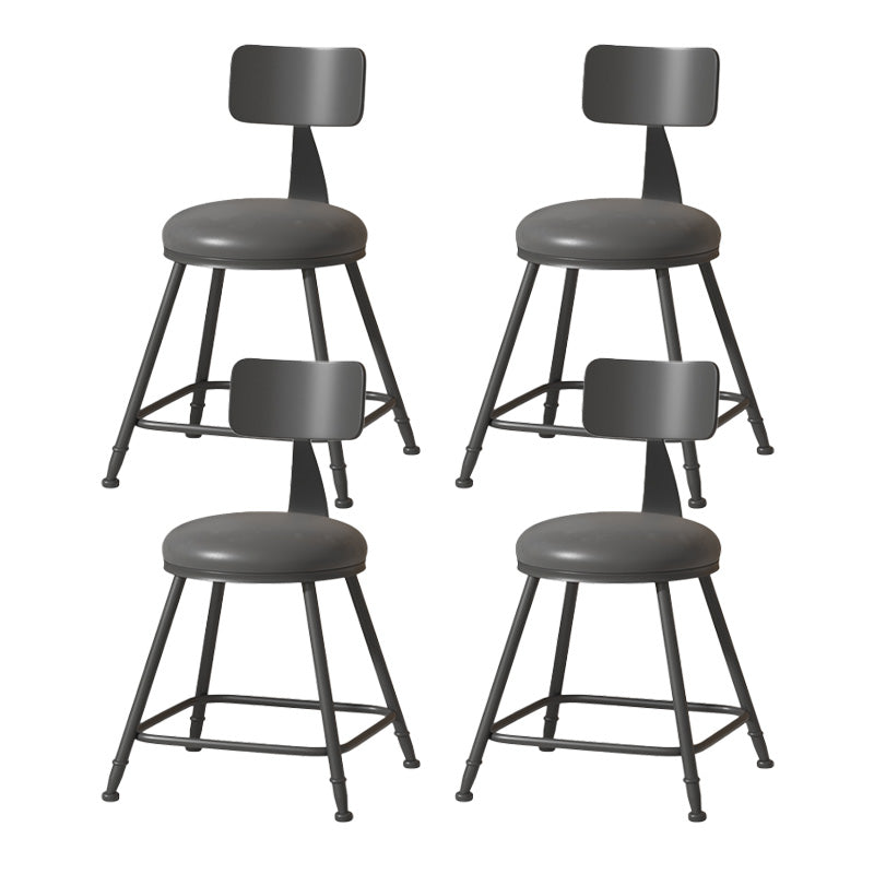 Industrial Style Bar-stool Metal Legs Counter Stool for Kitchen Bar Grey 4 Piece Set Short Stool(18"H) Clearhalo 'Bar Furniture' 'Bar Stools' 'bar_stools' 'furn' 'furn_bar_stools' 'furniture_bar_stools' 'Kitchen & Dining Furniture' 'kitchen&dining_furn' 'kitchen' 'kitchen_furn' Furniture' 4639184