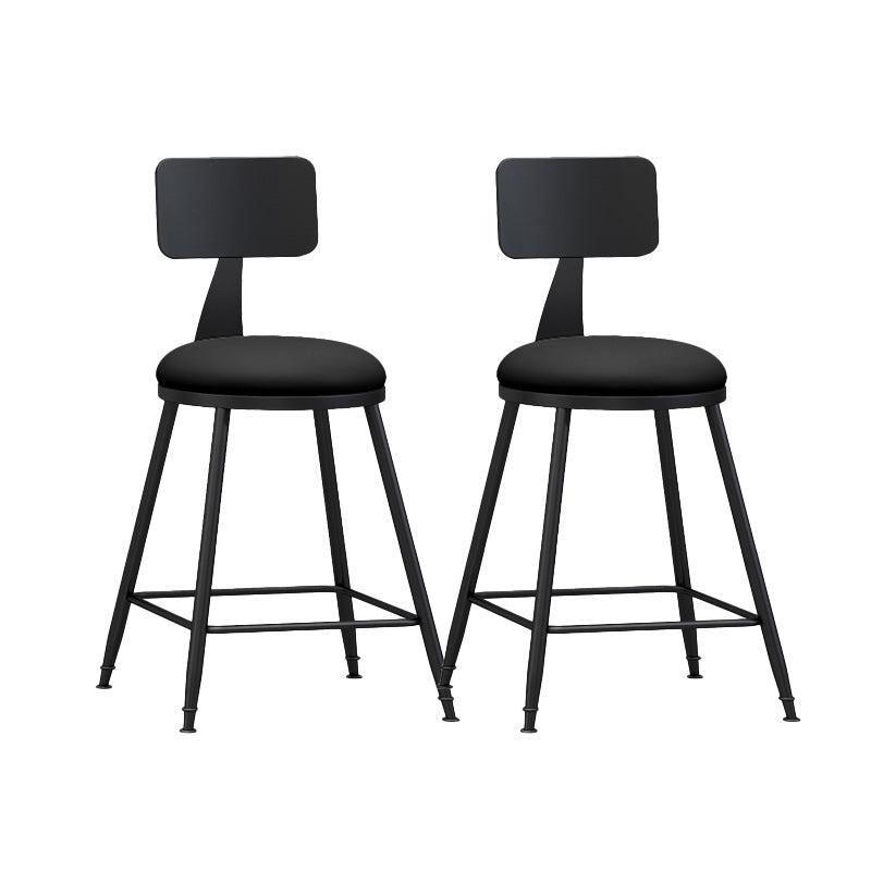 Industrial Style Bar-stool Metal Legs Counter Stool for Kitchen Bar Black 2 Piece Set Clearhalo 'Bar Furniture' 'Bar Stools' 'bar_stools' 'furn' 'furn_bar_stools' 'furniture_bar_stools' 'Kitchen & Dining Furniture' 'kitchen&dining_furn' 'kitchen' 'kitchen_furn' Furniture' 4639186
