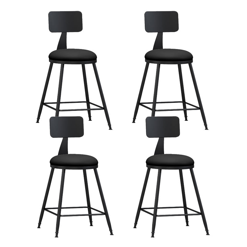 Industrial Style Bar-stool Metal Legs Counter Stool for Kitchen Bar Black 4 Piece Set Clearhalo 'Bar Furniture' 'Bar Stools' 'bar_stools' 'furn' 'furn_bar_stools' 'furniture_bar_stools' 'Kitchen & Dining Furniture' 'kitchen&dining_furn' 'kitchen' 'kitchen_furn' Furniture' 4639187