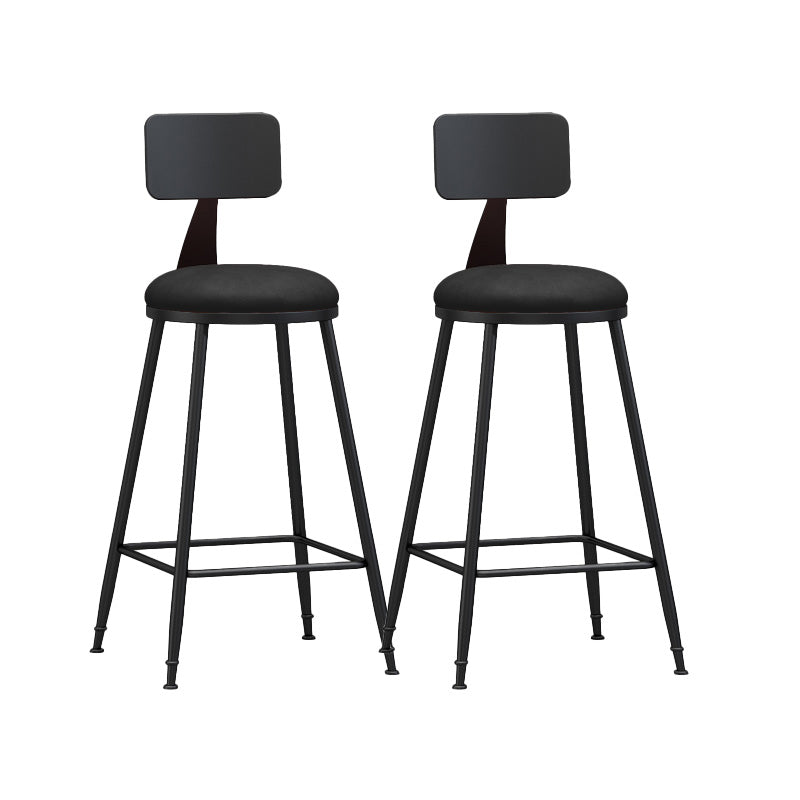 Industrial Style Bar-stool Metal Legs Counter Stool for Kitchen Bar Black 2 Piece Set Counter Stool(26"H) Clearhalo 'Bar Furniture' 'Bar Stools' 'bar_stools' 'furn' 'furn_bar_stools' 'furniture_bar_stools' 'Kitchen & Dining Furniture' 'kitchen&dining_furn' 'kitchen' 'kitchen_furn' Furniture' 4639189