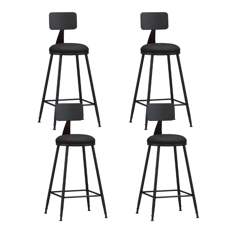 Industrial Style Bar-stool Metal Legs Counter Stool for Kitchen Bar Black 4 Piece Set Counter Stool(26"H) Clearhalo 'Bar Furniture' 'Bar Stools' 'bar_stools' 'furn' 'furn_bar_stools' 'furniture_bar_stools' 'Kitchen & Dining Furniture' 'kitchen&dining_furn' 'kitchen' 'kitchen_furn' Furniture' 4639190