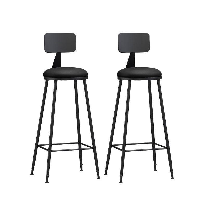 Industrial Style Bar-stool Metal Legs Counter Stool for Kitchen Bar Black 2 Piece Set Bar Stool(30"H) Clearhalo 'Bar Furniture' 'Bar Stools' 'bar_stools' 'furn' 'furn_bar_stools' 'furniture_bar_stools' 'Kitchen & Dining Furniture' 'kitchen&dining_furn' 'kitchen' 'kitchen_furn' Furniture' 4639192