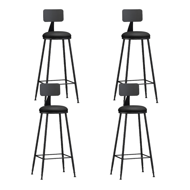 Industrial Style Bar-stool Metal Legs Counter Stool for Kitchen Bar Black 4 Piece Set Bar Stool(30"H) Clearhalo 'Bar Furniture' 'Bar Stools' 'bar_stools' 'furn' 'furn_bar_stools' 'furniture_bar_stools' 'Kitchen & Dining Furniture' 'kitchen&dining_furn' 'kitchen' 'kitchen_furn' Furniture' 4639193