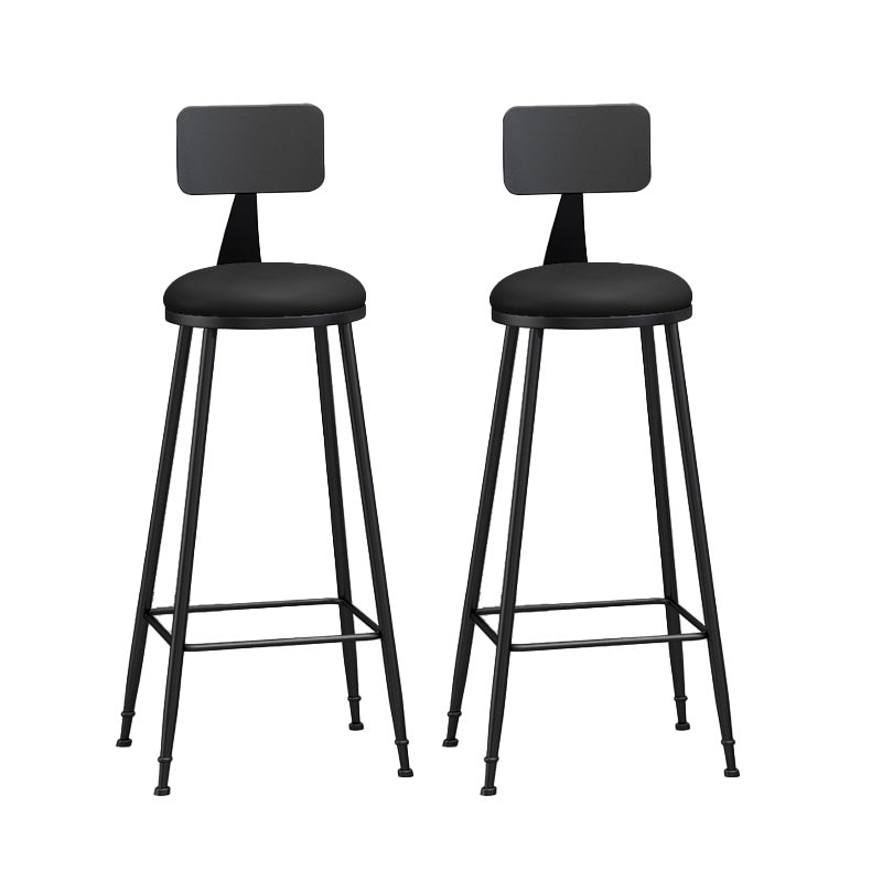 Industrial Style Bar-stool Metal Legs Counter Stool for Kitchen Bar Black 2 Piece Set Bar Stool(33"H) Clearhalo 'Bar Furniture' 'Bar Stools' 'bar_stools' 'furn' 'furn_bar_stools' 'furniture_bar_stools' 'Kitchen & Dining Furniture' 'kitchen&dining_furn' 'kitchen' 'kitchen_furn' Furniture' 4639195