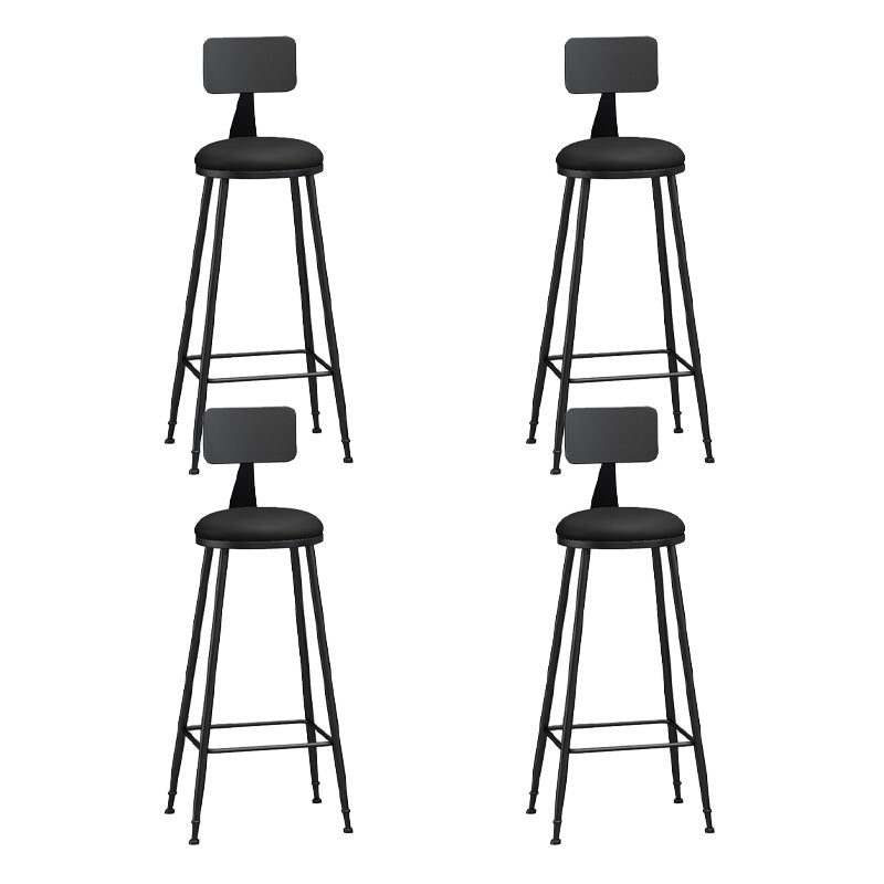 Industrial Style Bar-stool Metal Legs Counter Stool for Kitchen Bar Black 4 Piece Set Bar Stool(33"H) Clearhalo 'Bar Furniture' 'Bar Stools' 'bar_stools' 'furn' 'furn_bar_stools' 'furniture_bar_stools' 'Kitchen & Dining Furniture' 'kitchen&dining_furn' 'kitchen' 'kitchen_furn' Furniture' 4639196