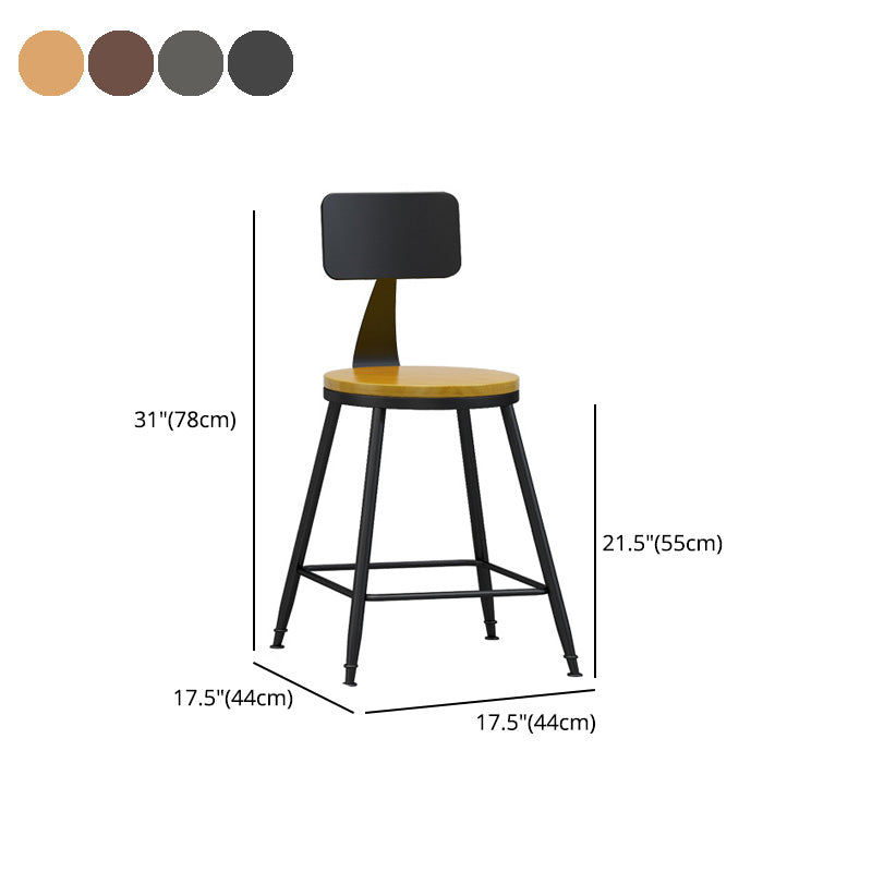 Industrial Style Bar-stool Metal Legs Counter Stool for Kitchen Bar Clearhalo 'Bar Furniture' 'Bar Stools' 'bar_stools' 'furn' 'furn_bar_stools' 'furniture_bar_stools' 'Kitchen & Dining Furniture' 'kitchen&dining_furn' 'kitchen' 'kitchen_furn' Furniture' 4639199