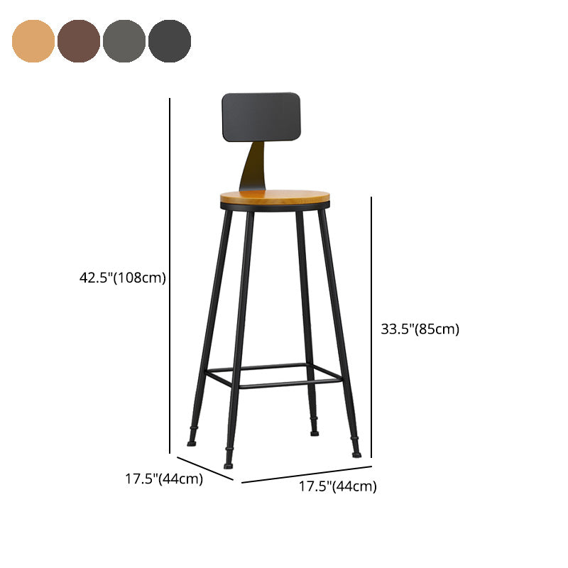 Industrial Style Bar-stool Metal Legs Counter Stool for Kitchen Bar Clearhalo 'Bar Furniture' 'Bar Stools' 'bar_stools' 'furn' 'furn_bar_stools' 'furniture_bar_stools' 'Kitchen & Dining Furniture' 'kitchen&dining_furn' 'kitchen' 'kitchen_furn' Furniture' 4639201