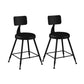 Industrial Armless Backrest Counter Stool Iron Bar Stool with Leather Cushion Black 2 Piece Set Short Stool(18"H) Clearhalo 'Bar Furniture' 'Bar Stools' 'bar_stools' 'furn' 'furn_bar_stools' 'furniture_bar_stools' 'Kitchen & Dining Furniture' 'kitchen&dining_furn' 'kitchen' 'kitchen_furn' Furniture' 4639311