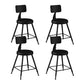 Industrial Armless Backrest Counter Stool Iron Bar Stool with Leather Cushion Black 4 Piece Set Short Stool(18"H) Clearhalo 'Bar Furniture' 'Bar Stools' 'bar_stools' 'furn' 'furn_bar_stools' 'furniture_bar_stools' 'Kitchen & Dining Furniture' 'kitchen&dining_furn' 'kitchen' 'kitchen_furn' Furniture' 4639313