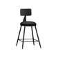 Industrial Armless Backrest Counter Stool Iron Bar Stool with Leather Cushion Black 1 Piece Short Stool(22"H) Clearhalo 'Bar Furniture' 'Bar Stools' 'bar_stools' 'furn' 'furn_bar_stools' 'furniture_bar_stools' 'Kitchen & Dining Furniture' 'kitchen&dining_furn' 'kitchen' 'kitchen_furn' Furniture' 4639315