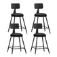 Industrial Armless Backrest Counter Stool Iron Bar Stool with Leather Cushion Black 4 Piece Set Short Stool(22"H) Clearhalo 'Bar Furniture' 'Bar Stools' 'bar_stools' 'furn' 'furn_bar_stools' 'furniture_bar_stools' 'Kitchen & Dining Furniture' 'kitchen&dining_furn' 'kitchen' 'kitchen_furn' Furniture' 4639319