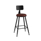 Industrial Armless Backrest Counter Stool Iron Bar Stool with Leather Cushion Burgundy 1 Piece Counter Stool(26"H) Clearhalo 'Bar Furniture' 'Bar Stools' 'bar_stools' 'furn' 'furn_bar_stools' 'furniture_bar_stools' 'Kitchen & Dining Furniture' 'kitchen&dining_furn' 'kitchen' 'kitchen_furn' Furniture' 4639333