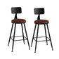 Industrial Armless Backrest Counter Stool Iron Bar Stool with Leather Cushion Burgundy 2 Piece Set Counter Stool(26"H) Clearhalo 'Bar Furniture' 'Bar Stools' 'bar_stools' 'furn' 'furn_bar_stools' 'furniture_bar_stools' 'Kitchen & Dining Furniture' 'kitchen&dining_furn' 'kitchen' 'kitchen_furn' Furniture' 4639334