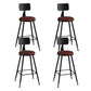 Industrial Armless Backrest Counter Stool Iron Bar Stool with Leather Cushion Burgundy 4 Piece Set Counter Stool(26"H) Clearhalo 'Bar Furniture' 'Bar Stools' 'bar_stools' 'furn' 'furn_bar_stools' 'furniture_bar_stools' 'Kitchen & Dining Furniture' 'kitchen&dining_furn' 'kitchen' 'kitchen_furn' Furniture' 4639335