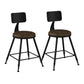 Industrial Armless Backrest Counter Stool Iron Bar Stool with Leather Cushion Brown 2 Piece Set Short Stool(18"H) Clearhalo 'Bar Furniture' 'Bar Stools' 'bar_stools' 'furn' 'furn_bar_stools' 'furniture_bar_stools' 'Kitchen & Dining Furniture' 'kitchen&dining_furn' 'kitchen' 'kitchen_furn' Furniture' 4639337