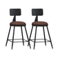 Industrial Armless Backrest Counter Stool Iron Bar Stool with Leather Cushion Burgundy 2 Piece Set Short Stool(22"H) Clearhalo 'Bar Furniture' 'Bar Stools' 'bar_stools' 'furn' 'furn_bar_stools' 'furniture_bar_stools' 'Kitchen & Dining Furniture' 'kitchen&dining_furn' 'kitchen' 'kitchen_furn' Furniture' 4639340