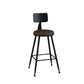 Industrial Armless Backrest Counter Stool Iron Bar Stool with Leather Cushion Brown 1 Piece Counter Stool(26"H) Clearhalo 'Bar Furniture' 'Bar Stools' 'bar_stools' 'furn' 'furn_bar_stools' 'furniture_bar_stools' 'Kitchen & Dining Furniture' 'kitchen&dining_furn' 'kitchen' 'kitchen_furn' Furniture' 4639342