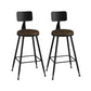 Industrial Armless Backrest Counter Stool Iron Bar Stool with Leather Cushion Brown 2 Piece Set Counter Stool(26"H) Clearhalo 'Bar Furniture' 'Bar Stools' 'bar_stools' 'furn' 'furn_bar_stools' 'furniture_bar_stools' 'Kitchen & Dining Furniture' 'kitchen&dining_furn' 'kitchen' 'kitchen_furn' Furniture' 4639343