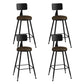 Industrial Armless Backrest Counter Stool Iron Bar Stool with Leather Cushion Brown 4 Piece Set Counter Stool(26"H) Clearhalo 'Bar Furniture' 'Bar Stools' 'bar_stools' 'furn' 'furn_bar_stools' 'furniture_bar_stools' 'Kitchen & Dining Furniture' 'kitchen&dining_furn' 'kitchen' 'kitchen_furn' Furniture' 4639344