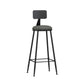 Industrial Armless Backrest Counter Stool Iron Bar Stool with Leather Cushion Grey 1 Piece Bar Stool(30"H) Clearhalo 'Bar Furniture' 'Bar Stools' 'bar_stools' 'furn' 'furn_bar_stools' 'furniture_bar_stools' 'Kitchen & Dining Furniture' 'kitchen&dining_furn' 'kitchen' 'kitchen_furn' Furniture' 4639345