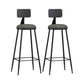 Industrial Armless Backrest Counter Stool Iron Bar Stool with Leather Cushion Grey 2 Piece Set Bar Stool(30"H) Clearhalo 'Bar Furniture' 'Bar Stools' 'bar_stools' 'furn' 'furn_bar_stools' 'furniture_bar_stools' 'Kitchen & Dining Furniture' 'kitchen&dining_furn' 'kitchen' 'kitchen_furn' Furniture' 4639346