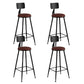 Industrial Armless Backrest Counter Stool Iron Bar Stool with Leather Cushion Burgundy 4 Piece Set Bar Stool(30"H) Clearhalo 'Bar Furniture' 'Bar Stools' 'bar_stools' 'furn' 'furn_bar_stools' 'furniture_bar_stools' 'Kitchen & Dining Furniture' 'kitchen&dining_furn' 'kitchen' 'kitchen_furn' Furniture' 4639350