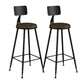 Industrial Armless Backrest Counter Stool Iron Bar Stool with Leather Cushion Brown 2 Piece Set Bar Stool(30"H) Clearhalo 'Bar Furniture' 'Bar Stools' 'bar_stools' 'furn' 'furn_bar_stools' 'furniture_bar_stools' 'Kitchen & Dining Furniture' 'kitchen&dining_furn' 'kitchen' 'kitchen_furn' Furniture' 4639352